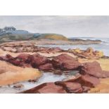 George Campbell, RHA RUA - ROCKY SHORE - Watercolour Drawing - 7 x 9 inches - Signed