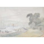 William Daniell, RA - LONDONDERRY SEEN FROM THE RIVER - Watercolour Drawing - 6.5 x 9 inches -