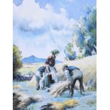 Charles McAuley - WORKING IN THE GLENS - Coloured Print - 8 x 6 inches - Unsigned