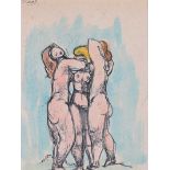 Daniel O'Neill - THREE STANDING NUDES - Watercolour Drawing - 5 x 4 inches - Signed