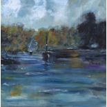 Rose Elizabeth Moorcroft - THE RIVER - Oil on Canvas - 20 x 20 inches - Signed in Monogram