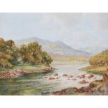Robert Cresswell Boak, ARCA - FISHING ON OWENREAGH RIVER - Watercolour Drawing - 8 x 11 inches -