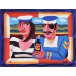 Graham Knuttel - SAILORS - Coloured Print - 7 x 9 inches - Unsigned