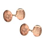 9CT ROSE GOLD MASONIC CUFFLINKS