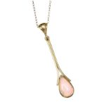 9CT GOLD OPAL PENDANT AND CHAIN