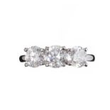 18CT WHITE GOLD DIAMOND THREE STONE RING