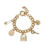 MULBERRY GOLD-TONE CHARM BRACELET