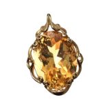 9CT GOLD CITRINE PENDANT