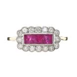 18CT GOLD RUBY AND DIAMOND RING