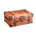 VINTAGE LEATHER TRAVEL TRUNK