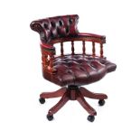 DEEP BUTTON LEATHER CAPTAIN'S CHAIR