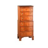 MAHOGANY CHEST ON CHEST OF DRAWERS