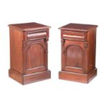 PAIR OF MAHOGANY VICTORIAN STYLE BEDSIDE LOCKERS