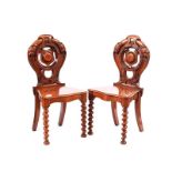 PAIR OF VICTORIAN MAHOGANY HALL CHAIRS