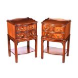 PAIR OF MAHOGANY BEDSIDE PEDESTALS