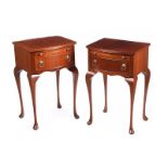 PAIR OF MAHOGANY BEDSIDE PEDESTALS