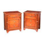 PAIR OF MAHOGANY BEDSIDE PEDESTALS