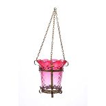 RUBY GLASS HALL LANTERN