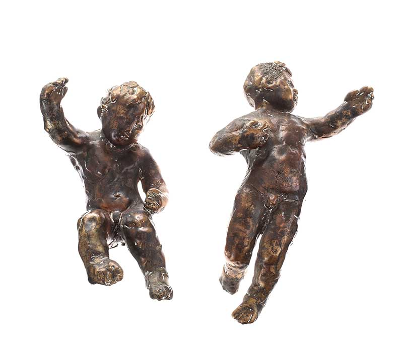 Hilary Bryson - PAIR OF PUTTI - Pair of Cast Bronze Sculptures - 8 x 5 inches - Unsigned