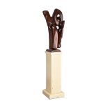 Wevner Groll - ENDURANCE - Carved Larch Sculpture on a Wooden Pedestal - 34 x 17 inches - Unsigned