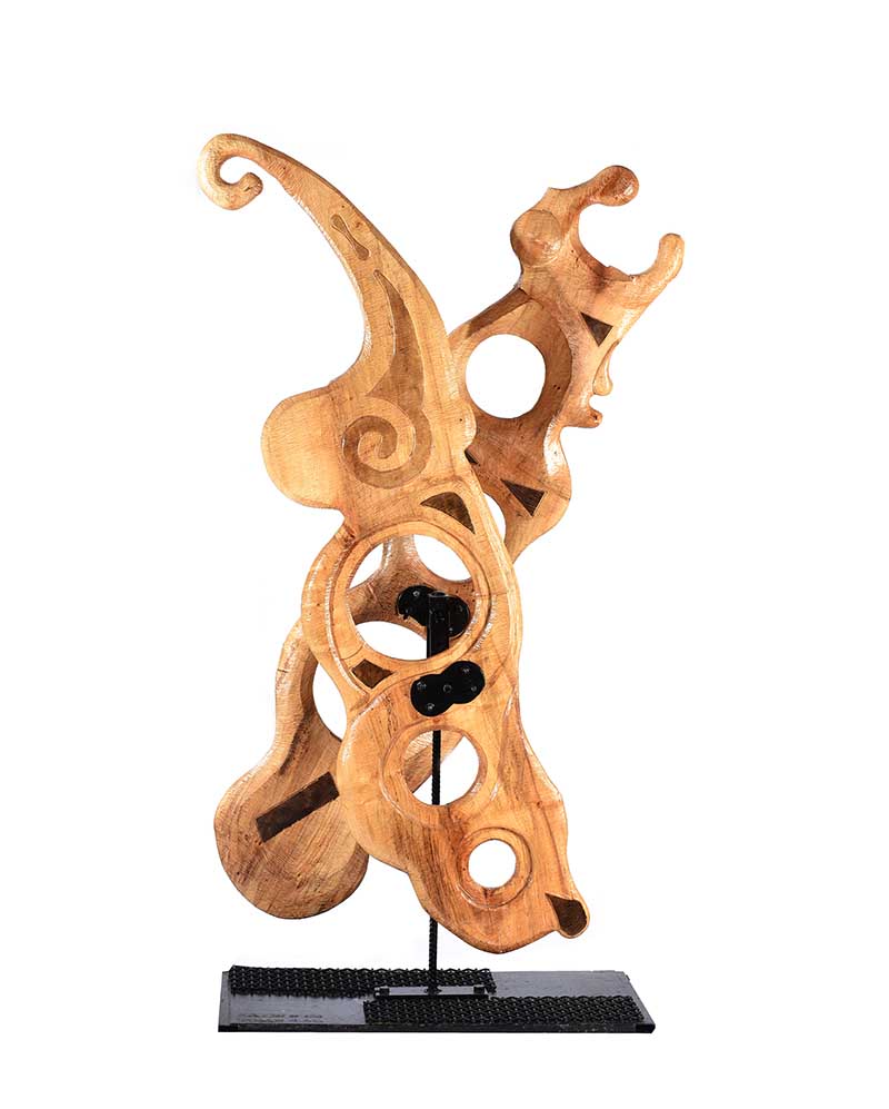 Wevner Groll - MOVEMENT - Carved Red Deal Sculpture - 82 x 42 inches - Unsigned