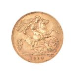 1910 GOLD HALF SOVEREIGN