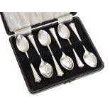 BOXED SET OF SIX STERLING SILVER TEASPOONS