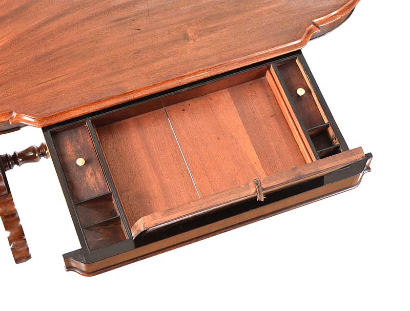 VICTORIAN MAHOGANY WRITING TABLE - Image 5 of 6