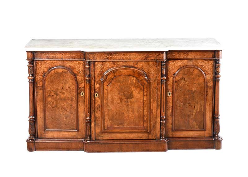 VICTORIAN BURR WALNUT SIDE CABINET - Image 3 of 4