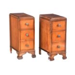 PAIR OF OAK BEDSIDE PEDESTALS