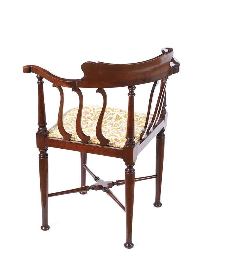 EDWARDIAN MAHOGANY CORNER CHAIR - Image 6 of 6