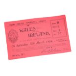 IRISH RUGBY FOOTBALL UNION MATCH TICKET