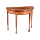 EDWARDIAN MAHOGANY TURN OVER LEAF CARD TABLE