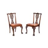 PAIR OF GEORGIAN STYLE IRISH PIERCED BACK SIDE CHAIRS