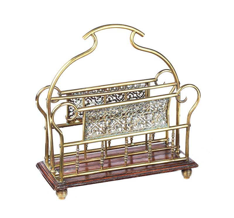 VICTORIAN BRASS MAGAZINE RACK