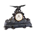 VICTORIAN SLATE & MARBLE MANTEL CLOCK