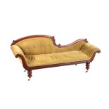WILLIAM IV MAHOGANY SCROLL END COUCH