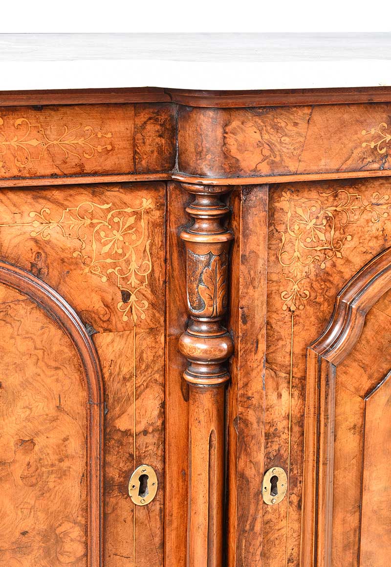 VICTORIAN BURR WALNUT SIDE CABINET - Image 2 of 4