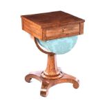 WILLIAM IV ROSEWOOD SEWING TABLE