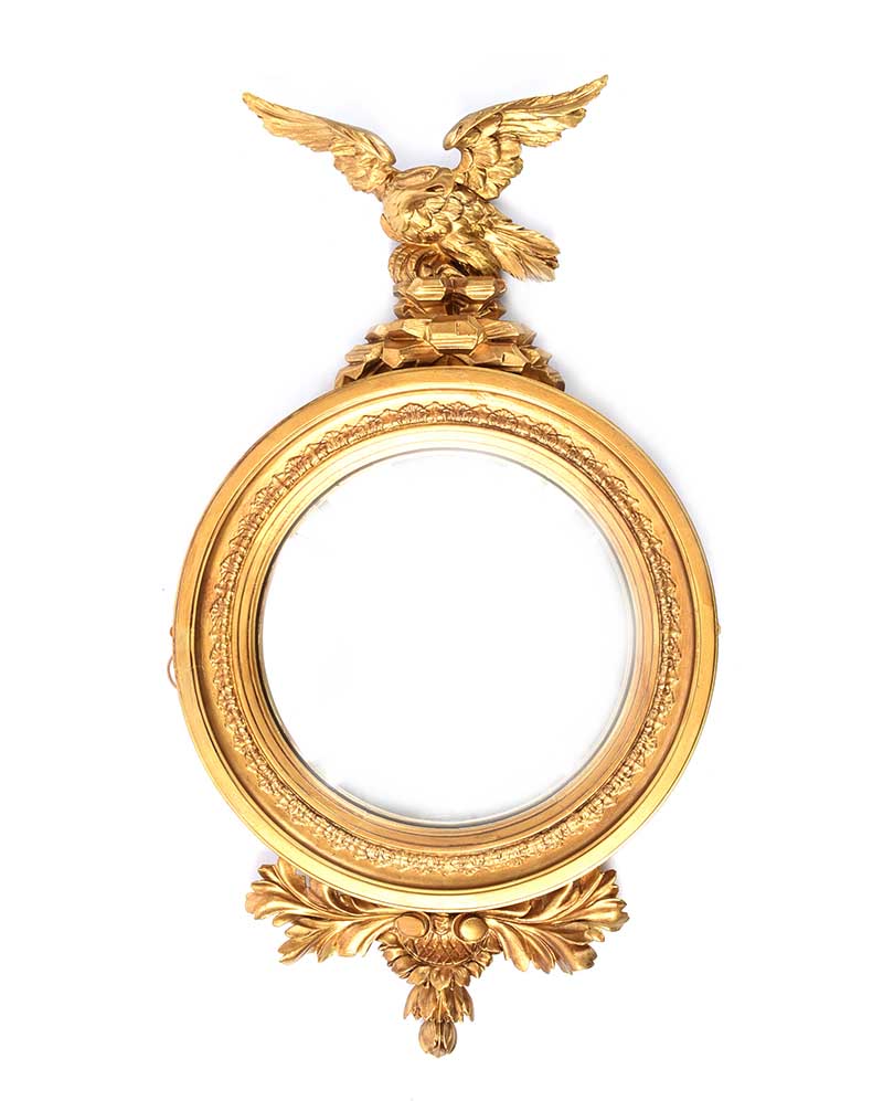 VICTORIAN GILT CONVEX MIRROR