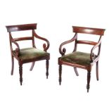 PAIR OF REGENCY ARMCHAIRS