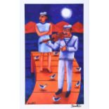 Graham Knuttel - MOONLIGHT SAILORS - Coloured Print - 31 X 18 inches - Signed