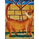 Graham Knuttel - STANDING FOX - Coloured Print - 11.5 x 8.5 inches - Unsigned