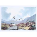 Robert W. Milliken - GROUSE OVER WETLANDS - Limited Edition Coloured Print (188/200) - 7 x 10.5