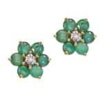 18CT GOLD EMERALD AND DIAMOND EARRINGS