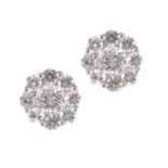 14CT WHITE GOLD DIAMOND SET EARRINGS