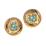 VICTORIAN 15CT GOLD TURQUOISE EARRINGS