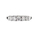 14CT WHITE GOLD FIVE STONE DIAMOND RING