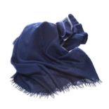 TOD'S NAVY BLUE CASHMERE AND SILK BLEND SCARF