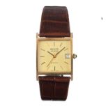 RECORD DE LUXE 9CT GOLD-CASED GENT'S WRIST WATCH AND BOX